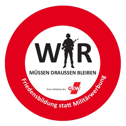GEW gg. Militarisierung (Logo)